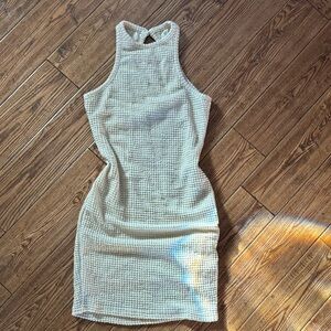 SHEIN Cream Textured Midi Dress